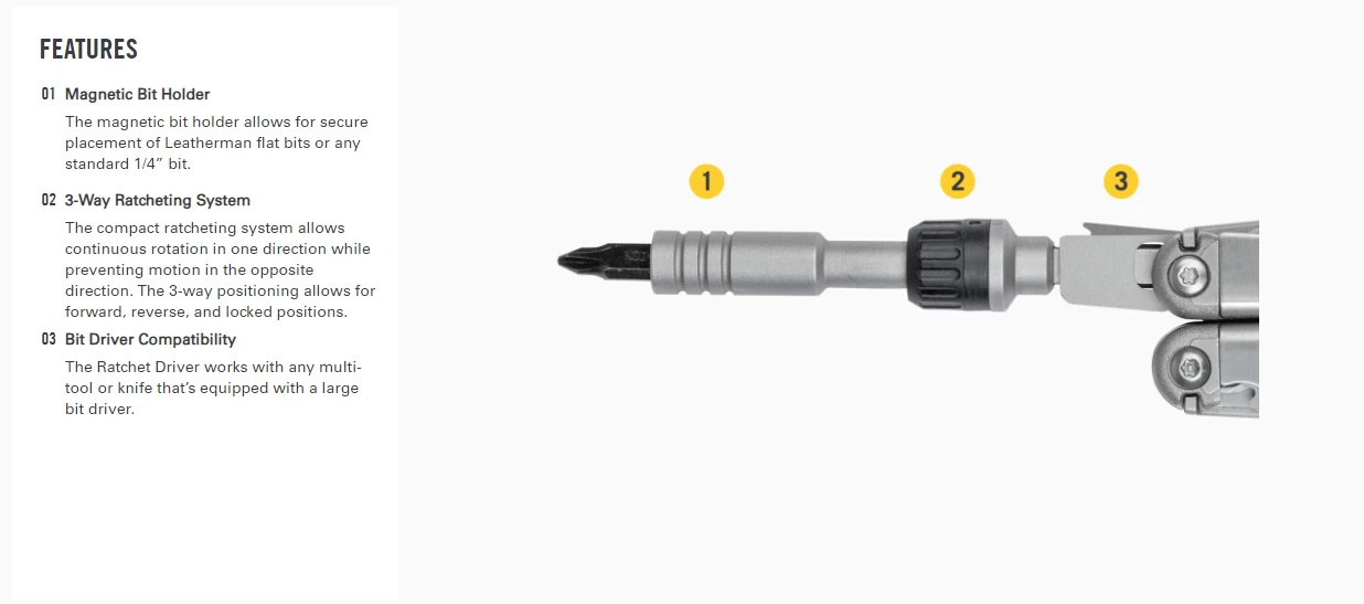 Leatherman Ratchet Driver 6 Leatherman Ratchet Driver – Image 4